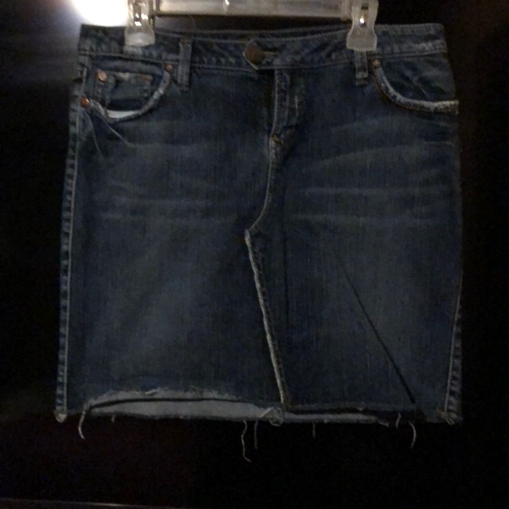 SILVER denim mini skirt size 31